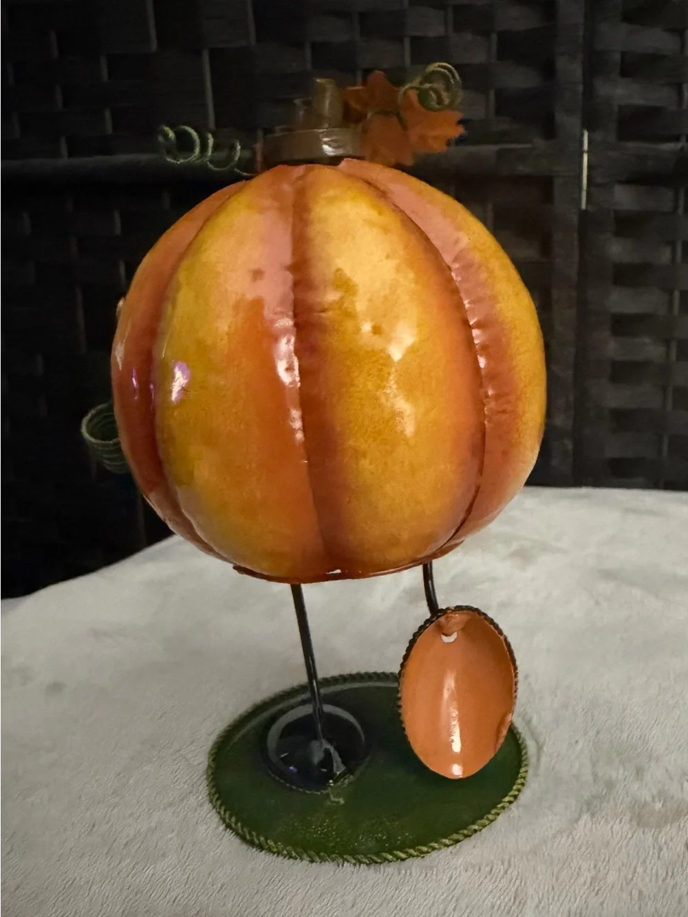 Halloween Pumpkin Bobble Table Decoration - Orange Jack-O'-Lantern